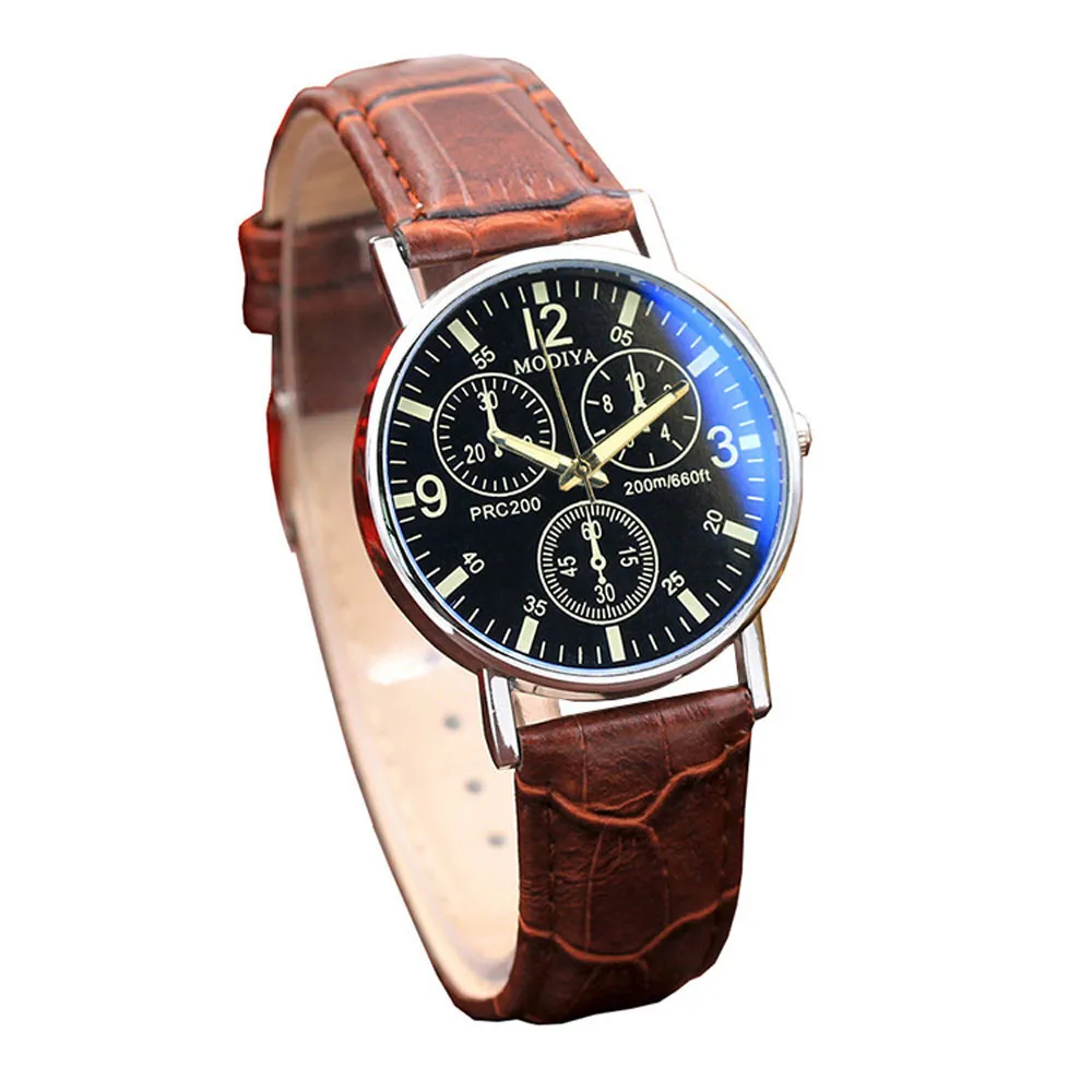 Six Pin Watches Quartz Men's Watch Blue Glass Belt Watch Men Curren Watch Men Часы Мужские Erkek Kol Saati Relogio Masculino