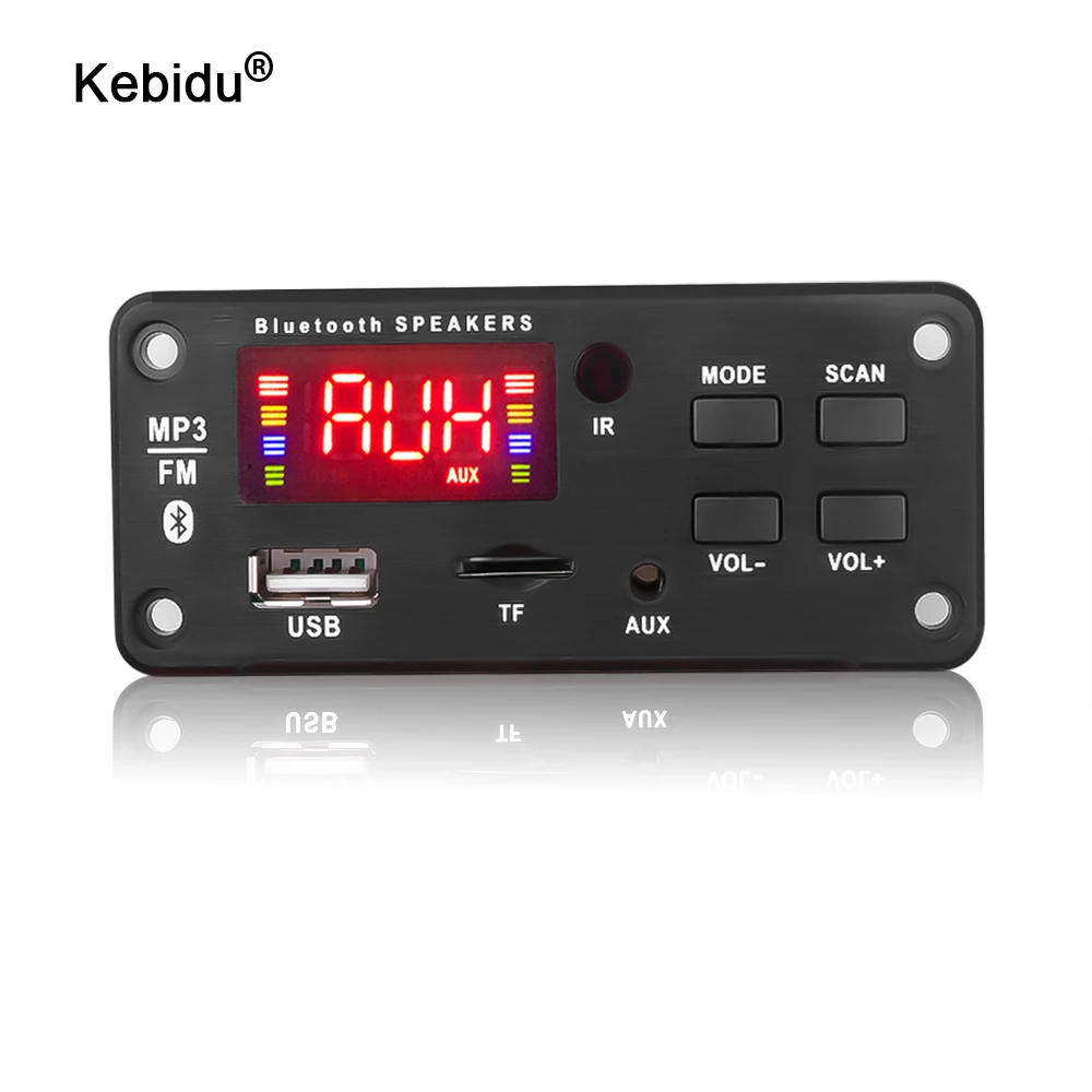 Kebidu Bluetooth MP3 декодер аудио плата DC 5 в 12 В USB питание TF FM Радио MP3 плеер для автомобиля музыкальный динамик+ пульт дистанционного управления