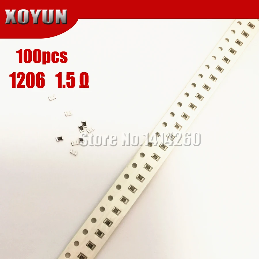 

Резистор SMD 100, 1206 Ом, 1% Вт, 1/4 Вт, 1,5 R, 1R5, 0,25 шт.