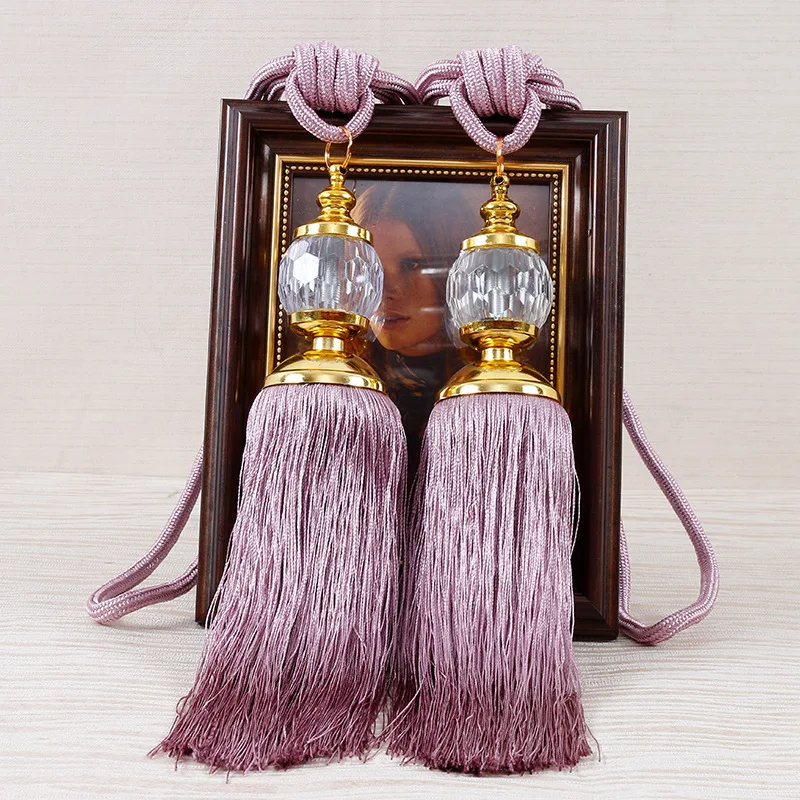 

2PCS Tassels Curtain Tieback Plastic Ball Straps Accessory Holder Curtain Accessories Buckle Rope Home Decoration