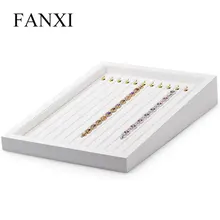 

Oirlv Jewelry Tray Solid Wood White Ring Earring Display Tray Bracelet Organizer Jewelry Showing Stand Storage Case for Jewelry