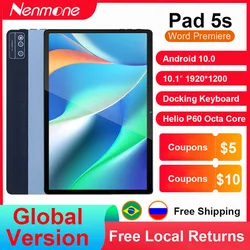Nenmone – tablette Android 10.0 Pad 5s 4G LTE 2 en 1, écran FHD 10.1 pouces, Helio P60, avec clavier, autonomie de 9 heures, Version internationale 