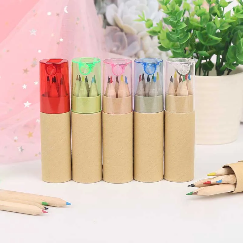 

1set Cute Kawaii Wooden Colored Pencil With Pencil Sharpener For Kids Girls Gift Back To School Supplies Stationery