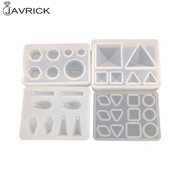 

4 Pcs/set UV Silicone Crystal Epoxy Mold with Hole Pendant Small Pyramid Geometry Molds DIY Jewelry Making Mould