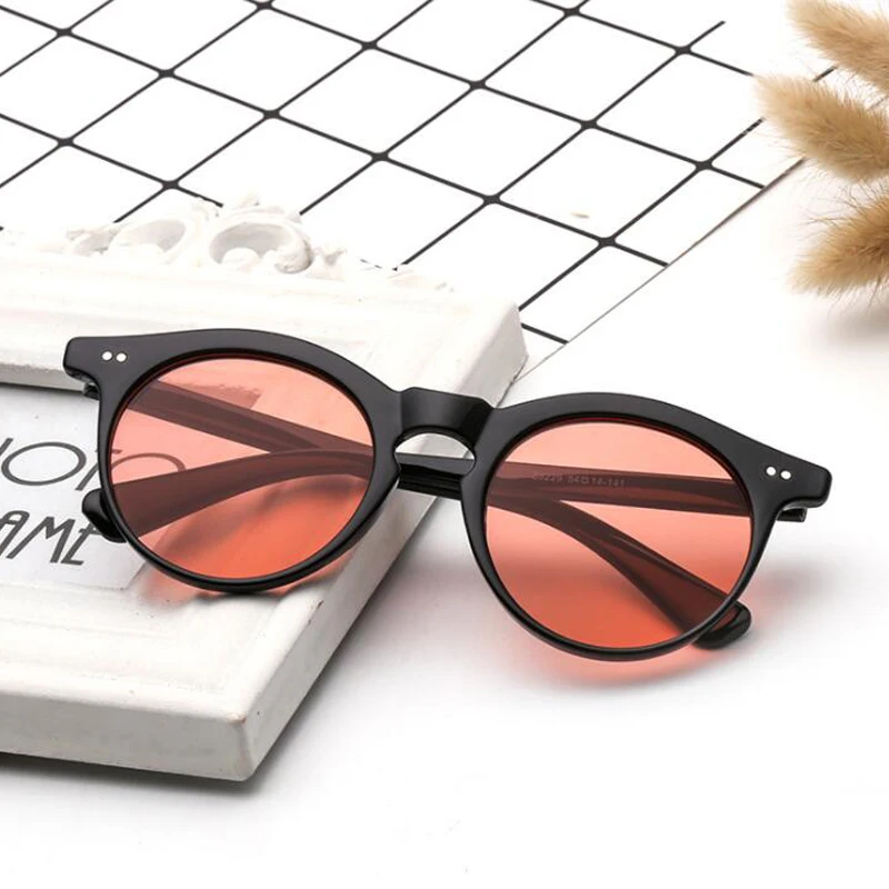 

2020 New Fashion Round Sunglasses Seas Colors Lens Women Sunglasses vintage Sunglass Black Round Frmae