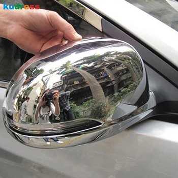 

For Hyundai Verna Solaris 2010 2011 ABS Chrome Plastic Outer Side Door Rearview Mirror Decorate Styling Cover Trims Sticker 2pcs