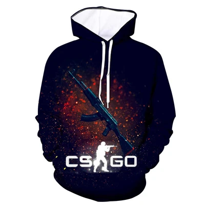 Модная Осенняя Новинка Мужская толстовка с 3D принтом игра CS GO Мужская Уличная Толстовка мужской и женский пуловер в стиле хип-хоп одежда большого размера 4XL