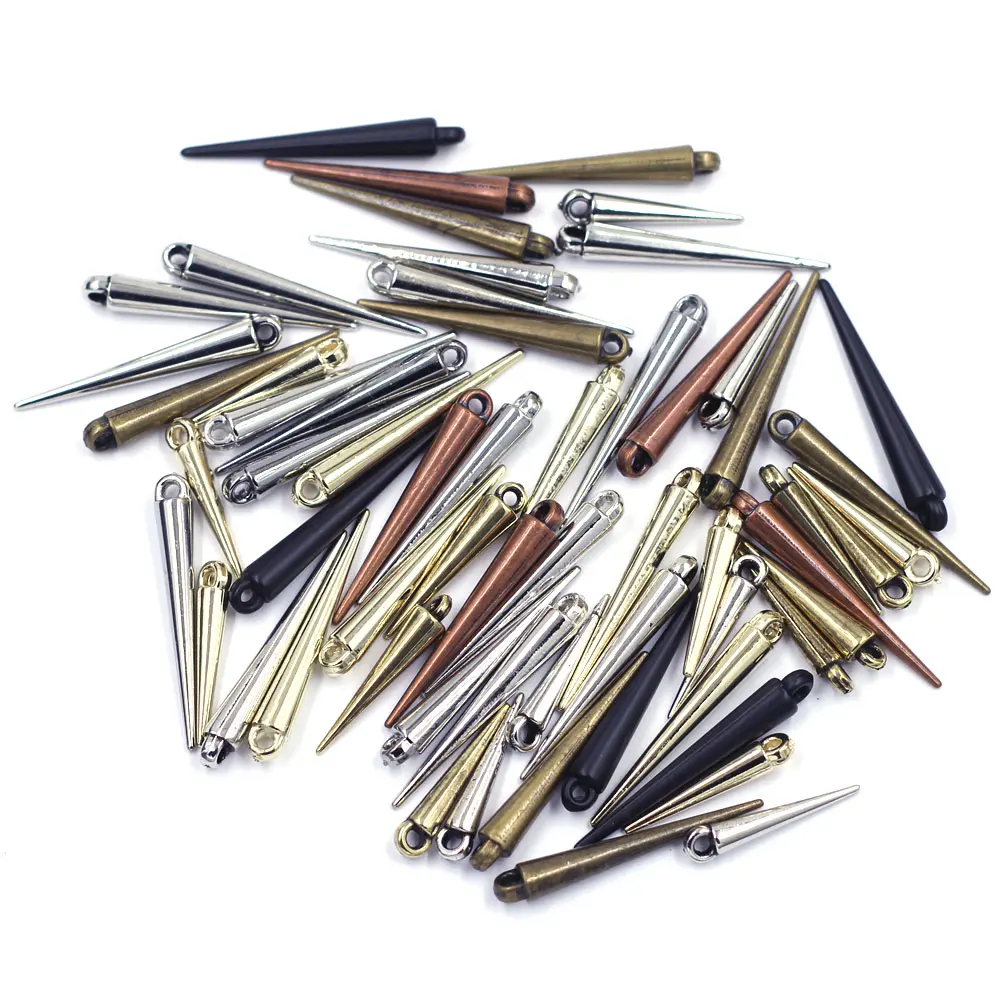 Anhänger, Spikes, Nieten, Punk-Nieten und -Spikes, Ohrringe, Kegel aus Acryl für Charms, Halsketten, Schmuck, DIY-Zubehör, 34 mm/23 mm, 50 Stück – Detail 4