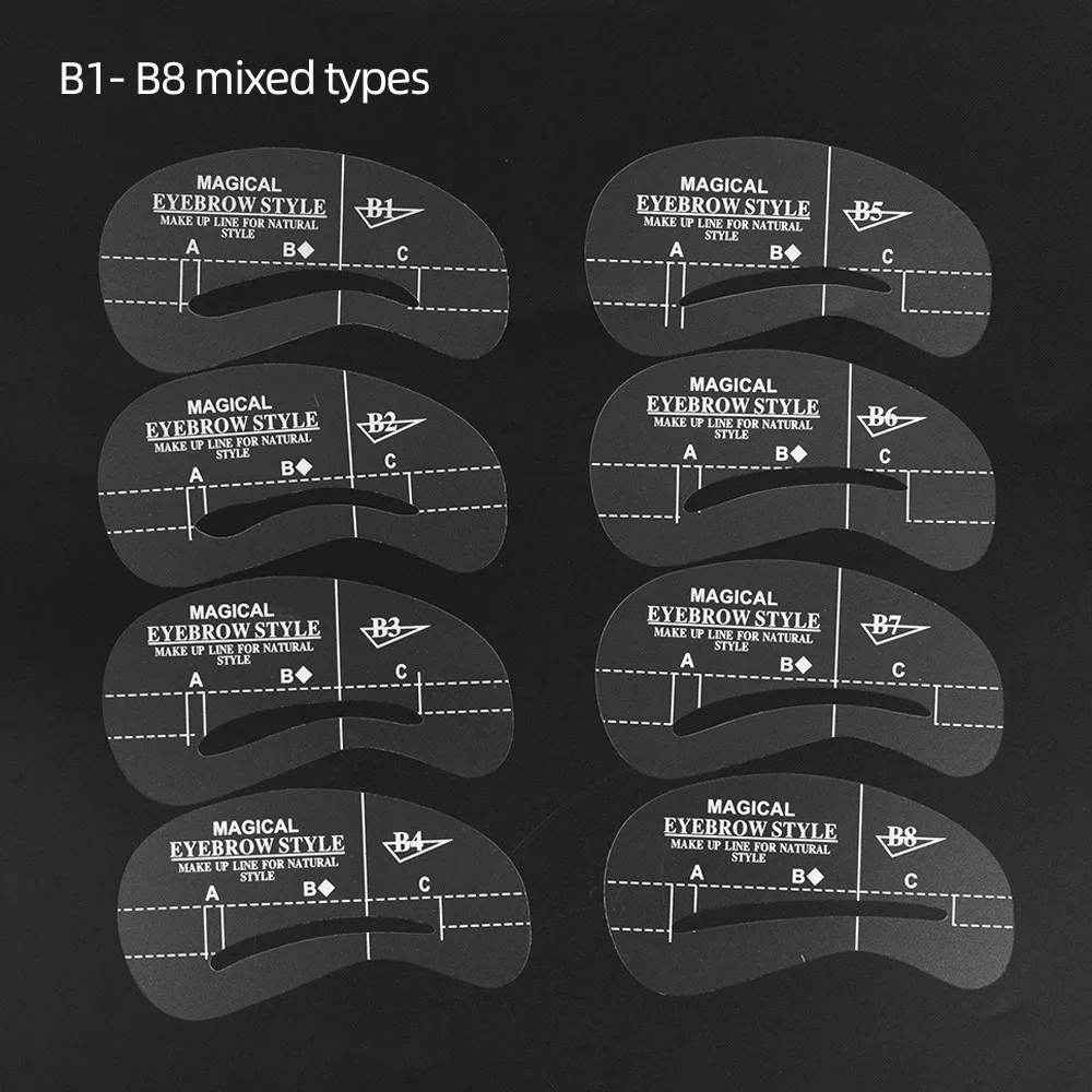 24 шт смешанные типы многоразовые для бровей трафареты для скульптурирования Уход за лошадьми комплект макияж для скульптурирования Набор теней для глаз бровей образец руководства шаблон DIY инструмент