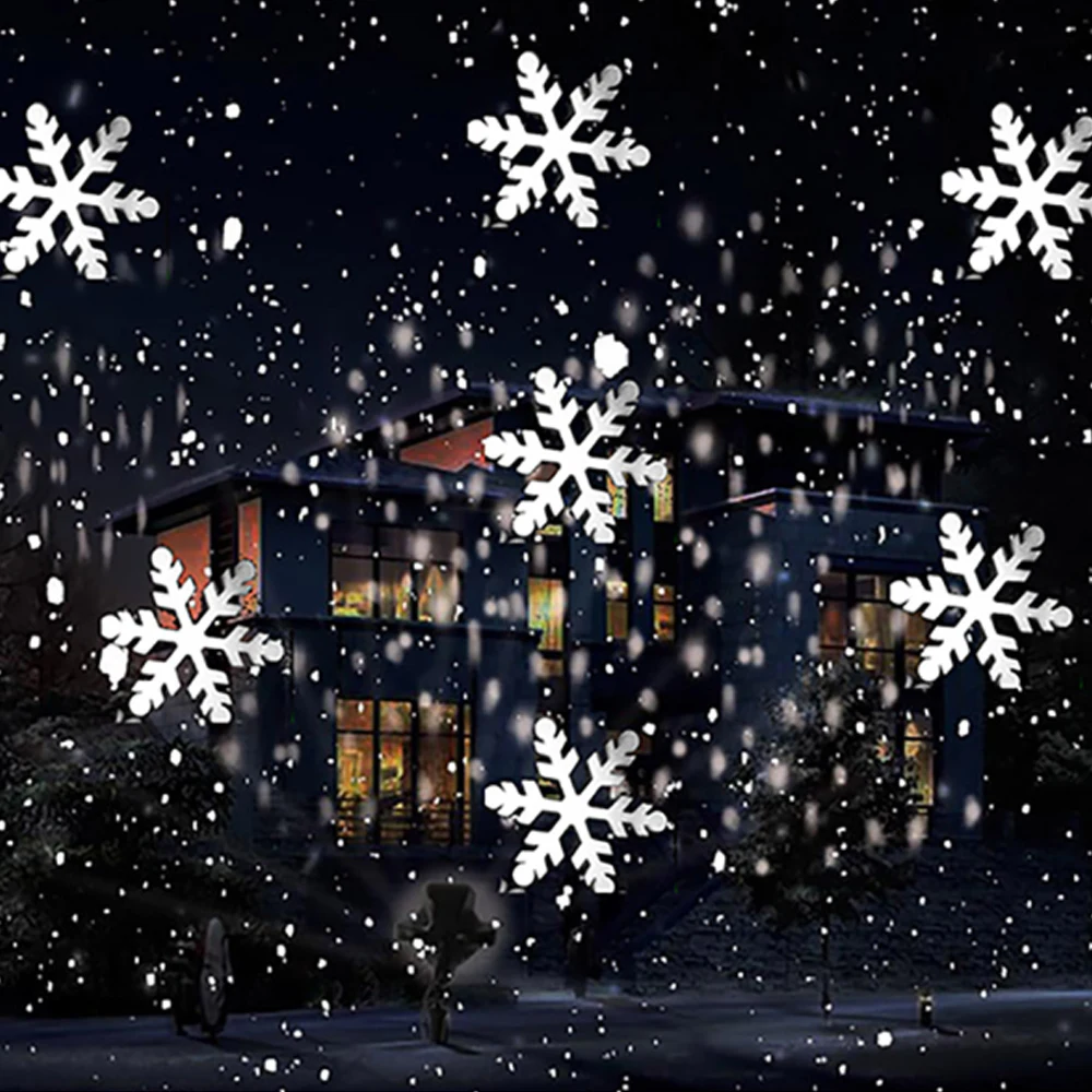 Snowfall светодиодный светильник для проектора, Рождественский эффект снежной бури для праздничного сада, наружное украшение, вилка Великобритании/США/Австралии/ЕС
