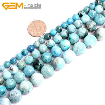 

Gem-inside 6-12mm Natural Stone Beads Round Loose Blue Hemimorphite Beads For Jewelry Making Beads 15'' DIY Beads Gift