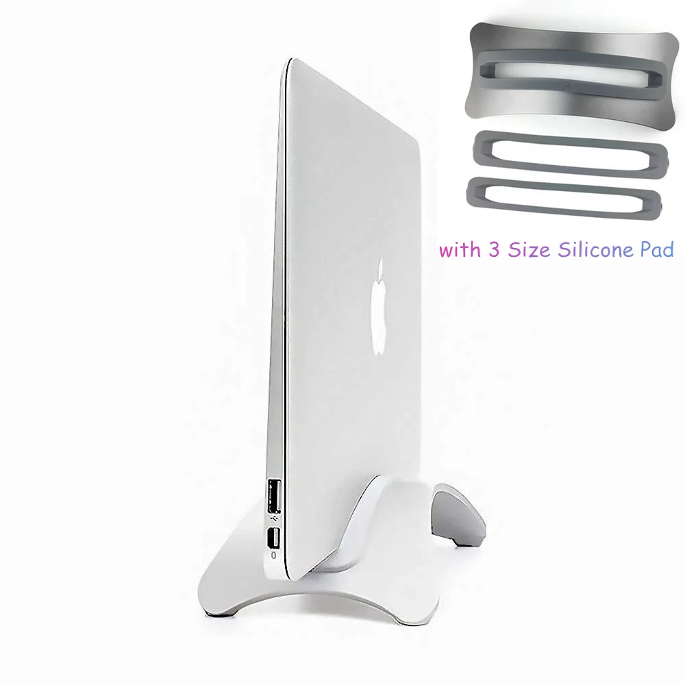 Алюминий Компактный Ноутбук вертикальная подставка Desktop поднимающийся держатель для MacBook Pro воздуха retina 3 шт подушечки с силикагелем