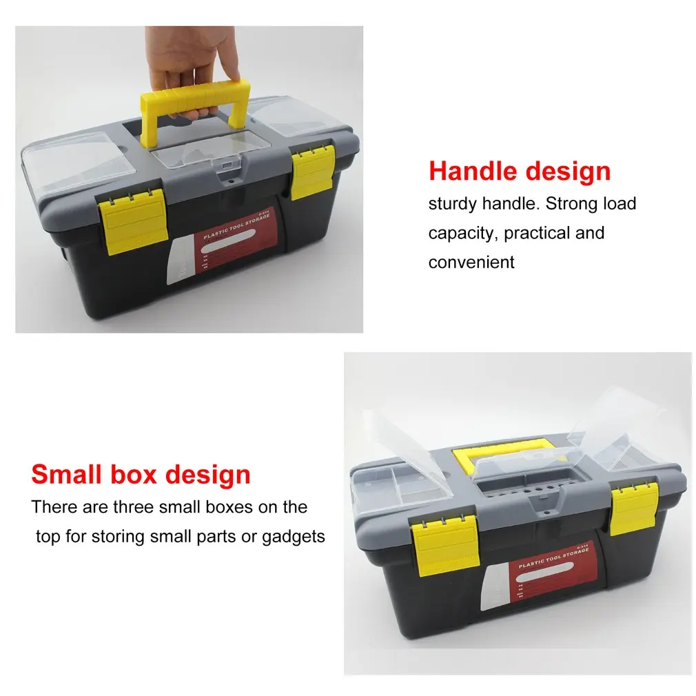 Portable S/M/L Size Plastic Hardware Toolbox Household Multifunction Maintenance Toolbox Car Storage Box Anti-fall Box