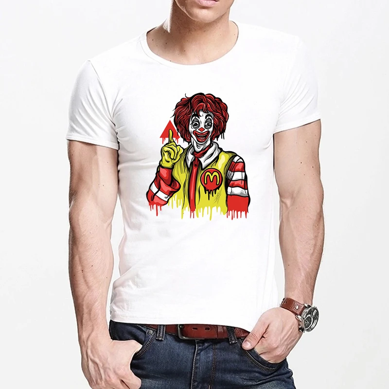 

MOUNTSHARP Summer T Shirt Men Harajuku Clown Show Funny Print Tee Tops Short Sleeve male T Shirt Casual male Clothes