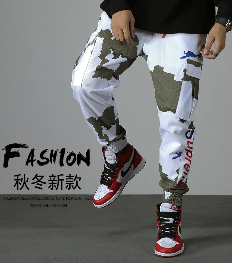 Zogaa Men Camouflage Military Pants Mens Jogger Autumn Cargo Pants Loose Comfortable Cargo Trousers Camo Joggers Pants