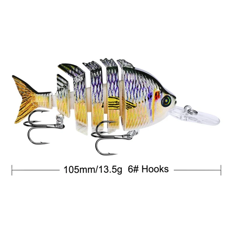 

10cm/14g Premium 6 Sections Multicolor Swimbait Lures Fishing Tackle Sinking Wobblers Fishing Lures
