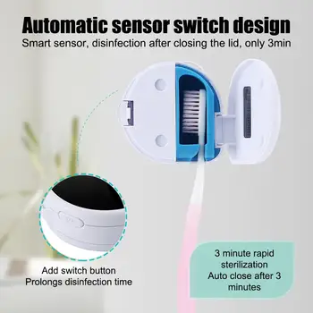 

Toothbrush Sterilizer Sterilizer Toothbrush Disinfection Fashion Portable UV-C White Led Travel Lights, Bathroom Business Uv