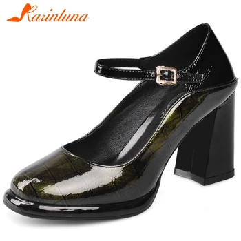 

Karinluna New Fashion 2020 Chunky High Heels Mary Janes Pumps Woman Shoes Buckle Strao Office Lady Shoes Women Pumps Female