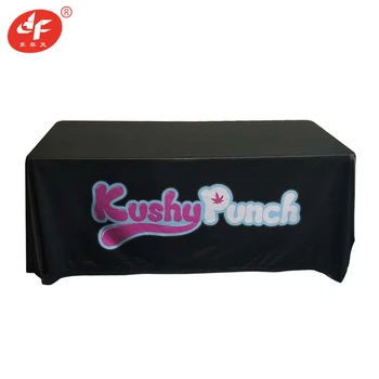 

4ft 6ft 8ft Loose Dropped Stretch Tablecloth Easy Clean Table Covers With Custom Logo Print For Commercial Tradeshow