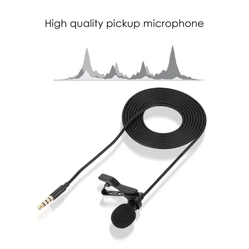 Нагрудный зажим для галстука Микрофон всенаправленный конденсаторный микрофон для iPhone для Android QX2B