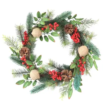

1 Pc Decorative Wreath Ornament Xmas Door Pendant Christmas Garland American Style Garland for Party Home Door Holiday