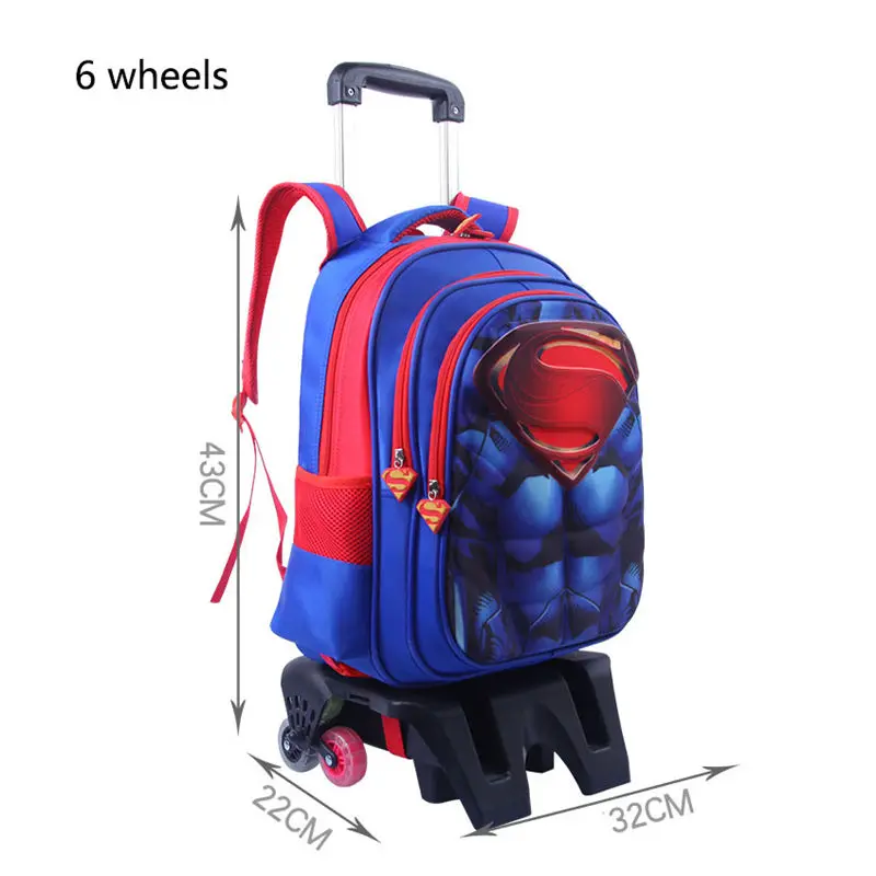 6 High wheels bag 3D Детский рюкзак для путешествий на колесиках, рюкзак на колесиках для мальчиков, рюкзак на колесиках для школьников, школьная сумка на колесиках - Цвет: 6 High wheels bag
