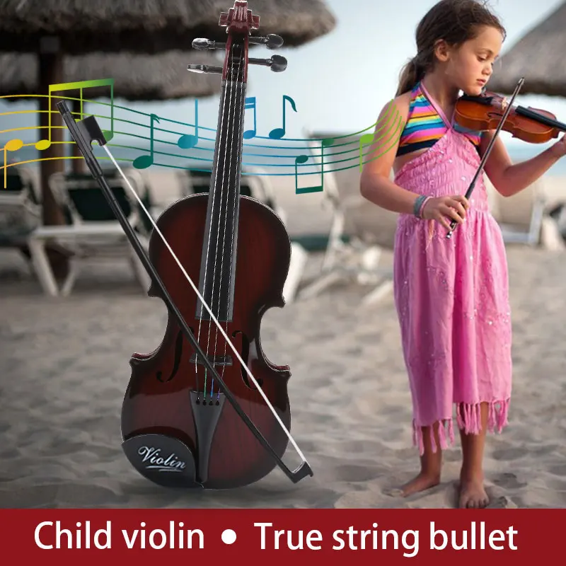 

Durable Musical Instruments Student Children'S Violin Kids Violin Toys Early Education Playing 48CM Brown