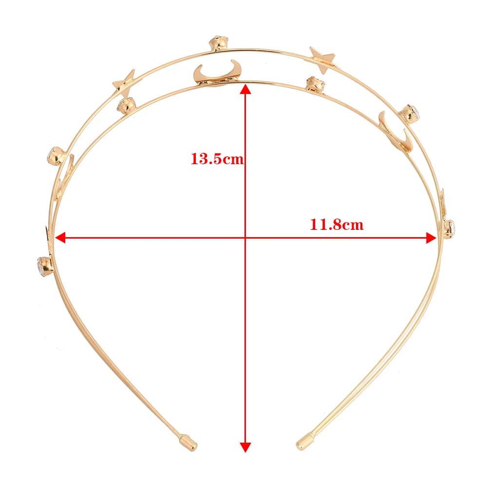 MOLANS Crystal Headband For Women Butterfly Double Hairband Moon Star Inlaid Rhinestone Hair Bands Hair Accessories
