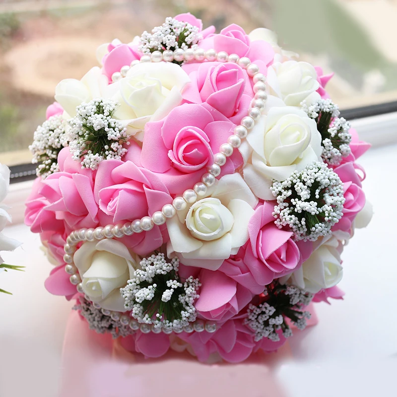 Buquê de flores artificiais de casamento, arranjo com flores, bola de  fotografia, rosa, roxo, flores de suporte para noiva|Buquês de casamento| -  AliExpress