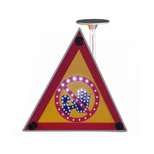 Солнечный треугольный дорожный знак с мигающим светодиодный светильник и солнечная панель питания, солнечный дорожный светильник