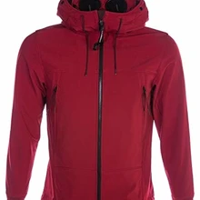 CP Company-Giacca Softshell con Cappuccio e Zip, Colore: Rosso