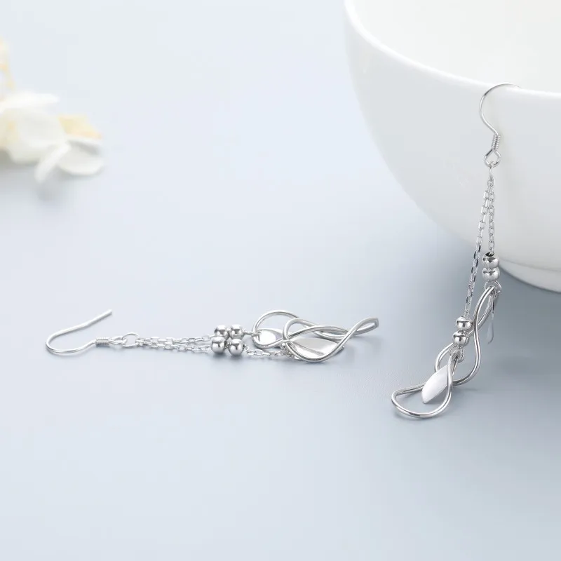 Jellystory Fashion Sterling Silver 925 Double Water Drop Shape Long Earrings for Women Wedding Party Gift Fine Jewelry wholesale