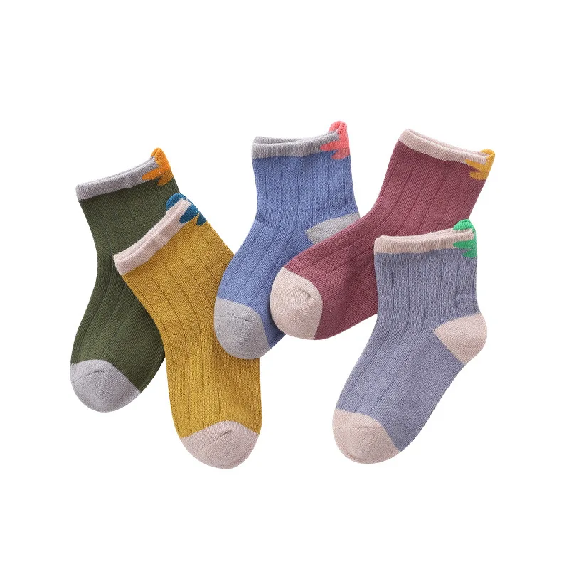A1018 5 pairs/Lot Autumn Winter New Kids Cotton socks.Boy,Girl,Baby,Infant fashion stripe Cartoon sports socks,For Children gifts CN - Цвет: A1018