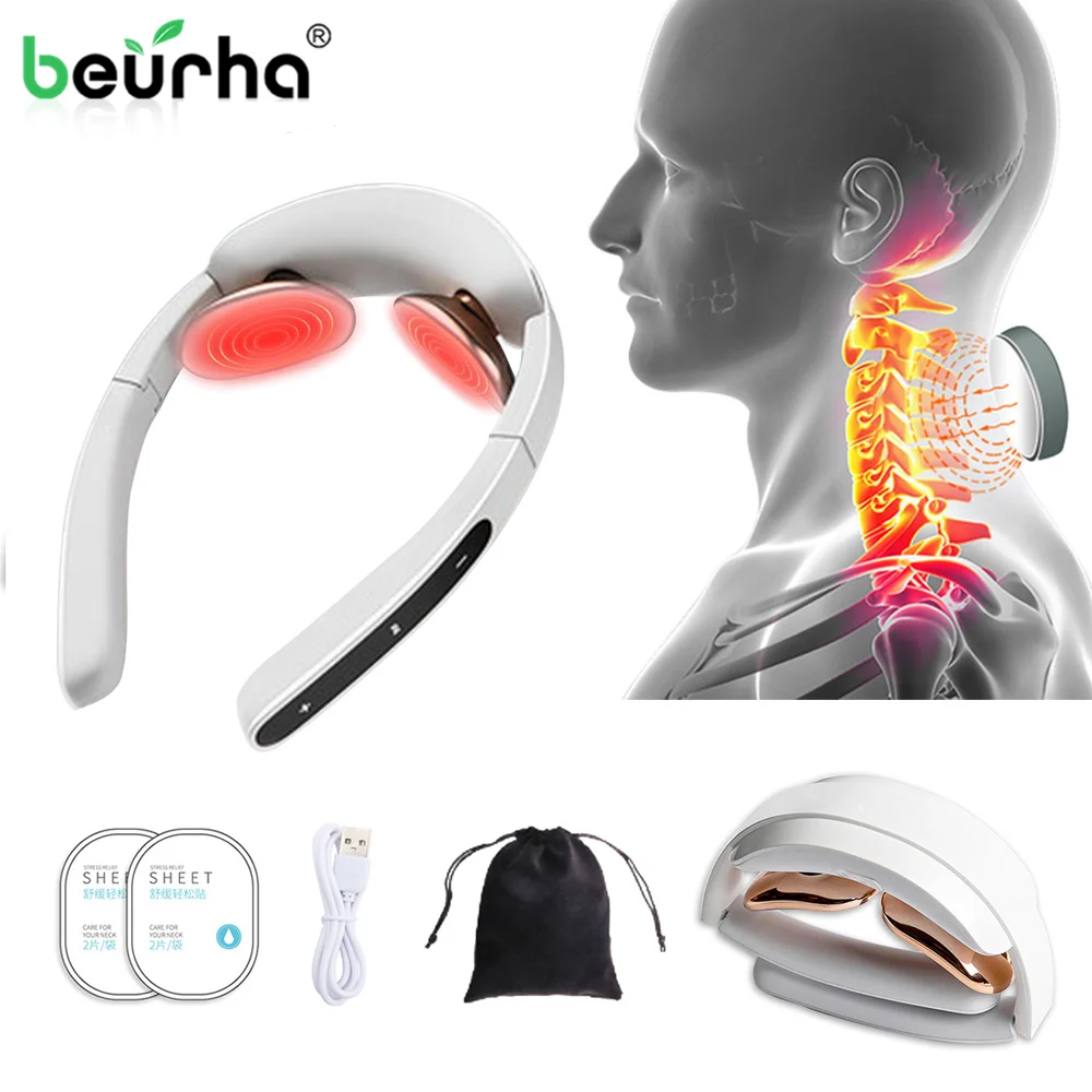 Mini Portable Electric Neck Shoulder MassagerRechargeable Relaxing Neck Shoulder Pain DeviceVertebrae Relax for Physiotherapy