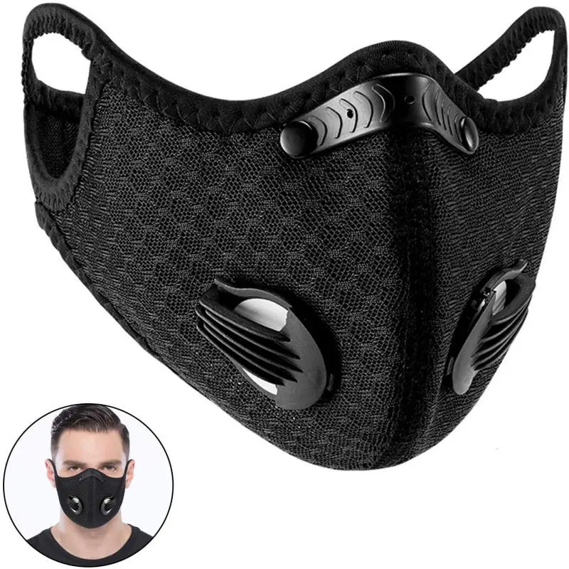 

PM2.5 Dust Mask Sports Mask Activated Carbon Filter Exhaust Pipe Gas Hypoallergenic Running Motorcycle Riding Masks