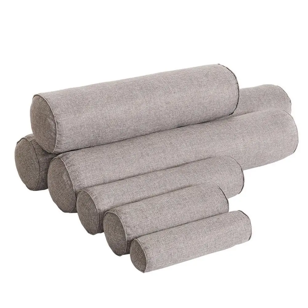 Съемная однотонная круглая Шейная Подушка Adeeing рулонная подушка для кровати