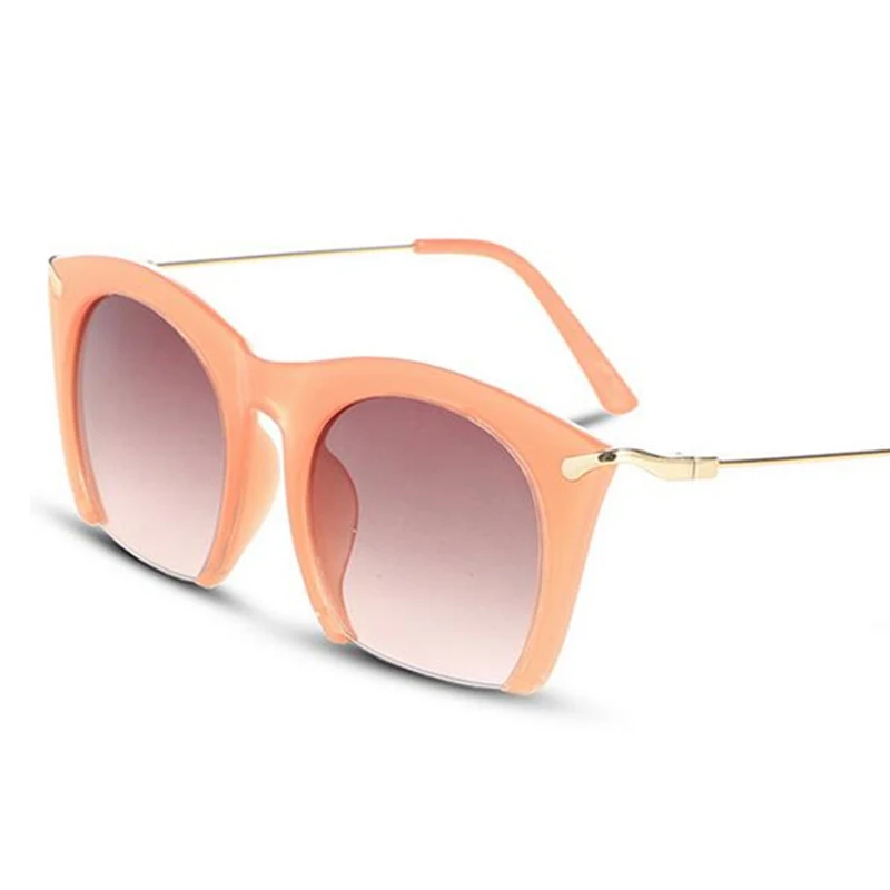 Fashion Half Frame Cat Eye Sunglasses Women Trendy Colored Semi-Rimless Eyeglasses Street Beat Shopping lente de sol mujer UV400