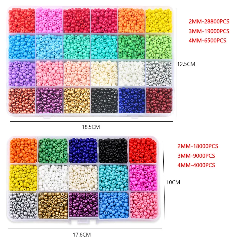 Czech 1350 pcs 45g Round Lot Colorful Plastic Seed Beads Jewelry Making 3mm