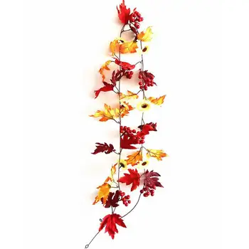 

2M 20LEDs Halloween Light String Fall Autumn Maple Leaves Sunflower Garland String Lamp for Party Garden Christmas Decor