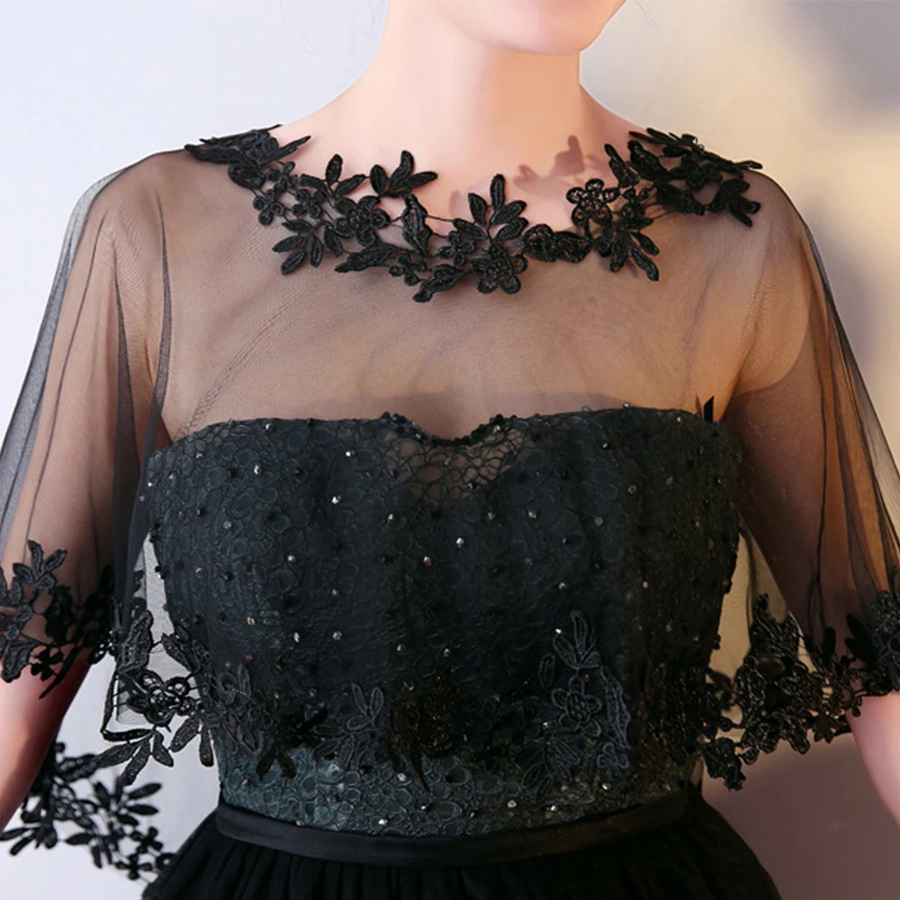 Wedding Shawl Women Applique Tulle Evening Prom Cape
