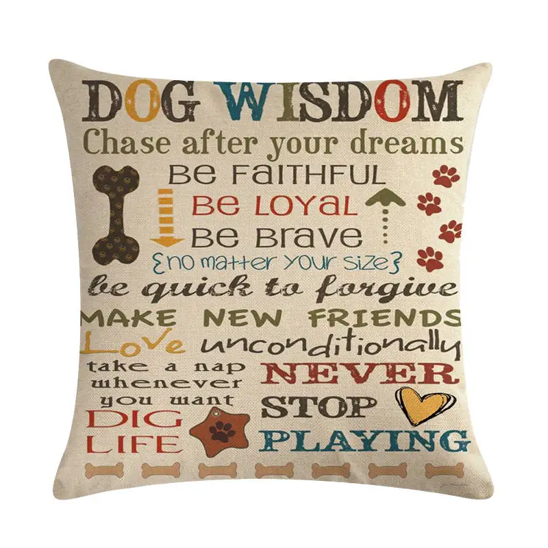 Наволочка для дивана с надписью My Dog Is дверной звонок 45x45 см ZY297|Наволочка| |