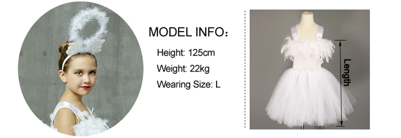 White Angel Girls Feather Tutu Dress Kids Halloween Birthday Party Costume Girl Christmas Nativity Dress with Wings Halo Outfit (7)