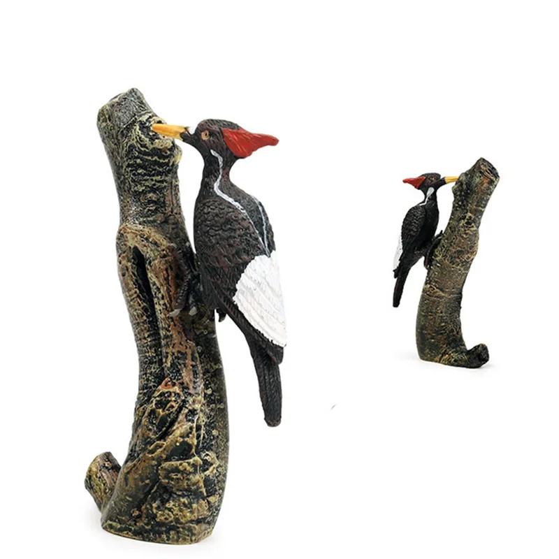 

Woodpecker with Tree Model Action Figure Simulation Bird Animal Action Figures Collection PVC Toy Kids Gift