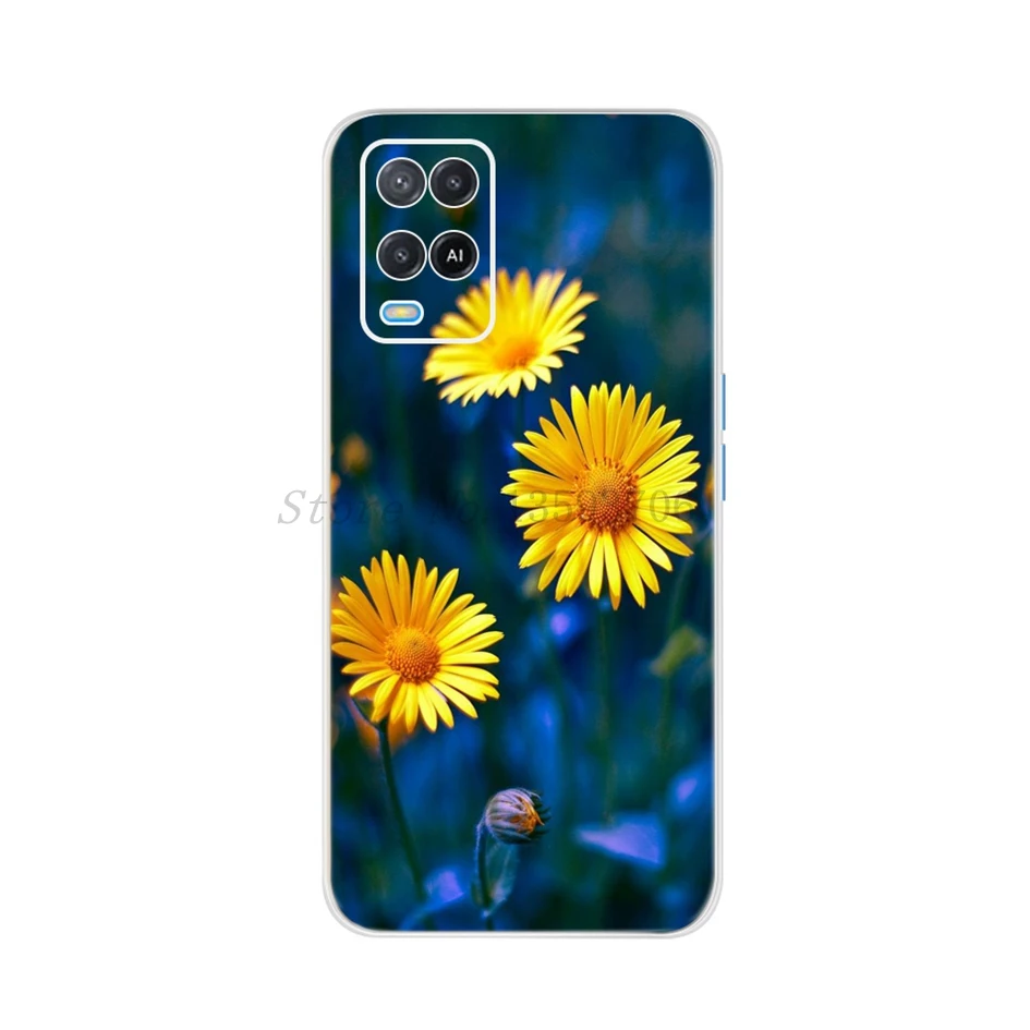 For OPPO A54 A54S Case Fashion Tulip Flower Printed TPU Soft Silicone Phone Case on For OPPOA54 A 54 S CPH2273 Back Cover Bumper best case for oppo cell phone Cases For OPPO