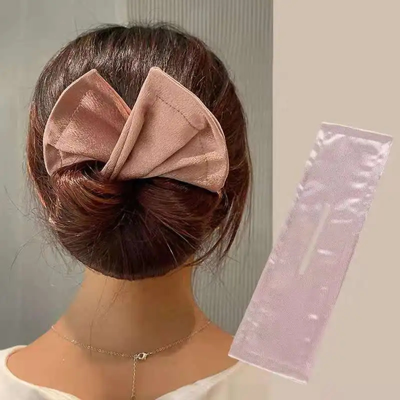 hair clips for thick hair Fashion Bun Hair Bands Women Summer Knotted Wire Headband Print Hairpin Braider Maker Easy To Use DIY Accessories hair band for women Hair Accessories