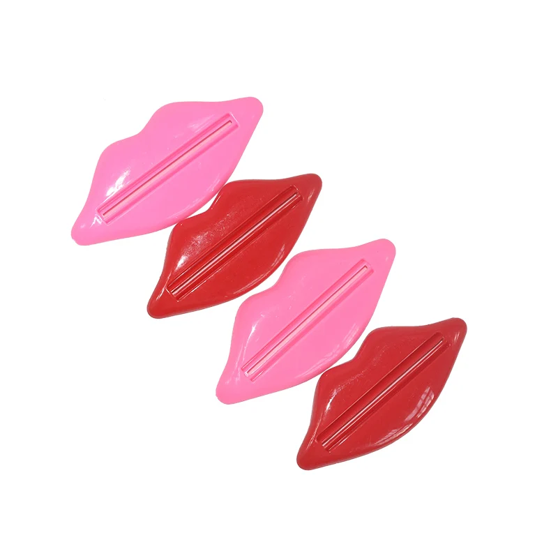 2/6Pcs Red Pink Sexy Lips Shape Toothpaste Tube Squeezer Bathroom Home Tube Rolling Holder Easy Toothpaste Dispenser Supplies