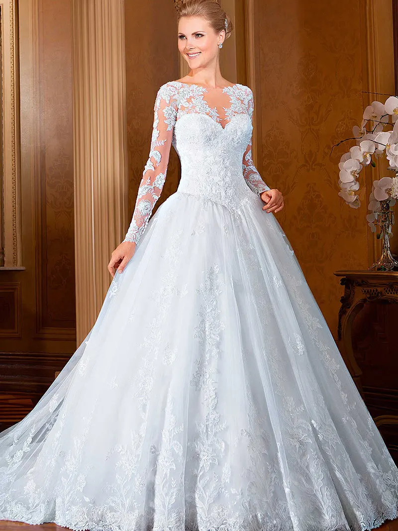 Vestido De Noiva 2018 Bridal Baljurk Met Lange Mouwen Applicaties Hof Train Tulle Custom Made Moeder Van De Bruid jurken Vestido De Noiva 2018 Bridal Baljurk Met Lange Mouwen Applicaties Hof Train Tulle Custom Made Moeder Van De Bruid jurken