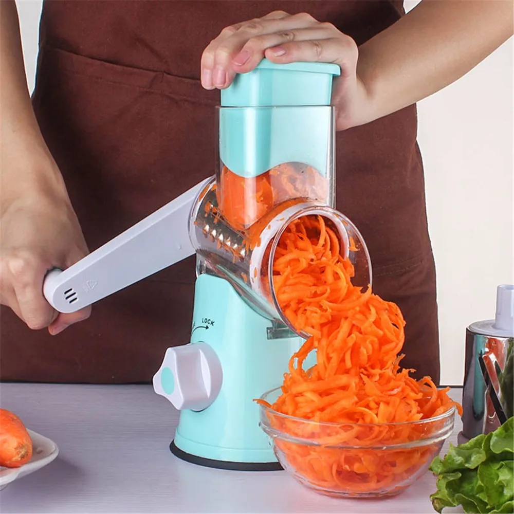 Круглый мандолин Строгальщик для овощей картофеля резак ручной Julienne резак для моркови терка для сыра лезвия из нержавеющей стали кухонный инструмент