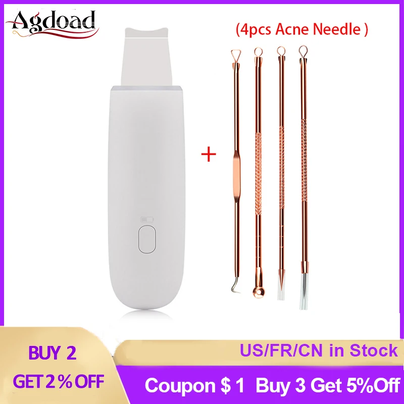 

Ultrasonic Facial Skin Scrubber High Frequency Vibration Face Cleaning Tool Face Massager Blackhead Pore Acne Remover