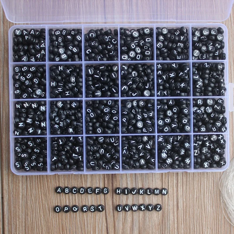 1200 шт куб акриловые бусины буквы для детей Diy Ожерелье Браслеты Из Бисера материал Пластиковые бусины с буквами набор коробок